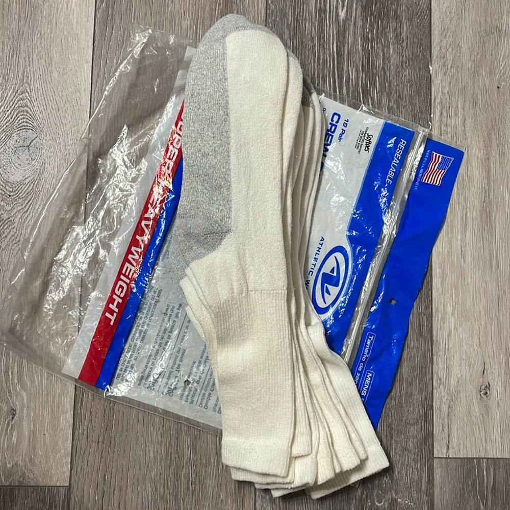5 Pairs of Athletic Works Super Heavyweight Men’s Crew Socks Size 6-12